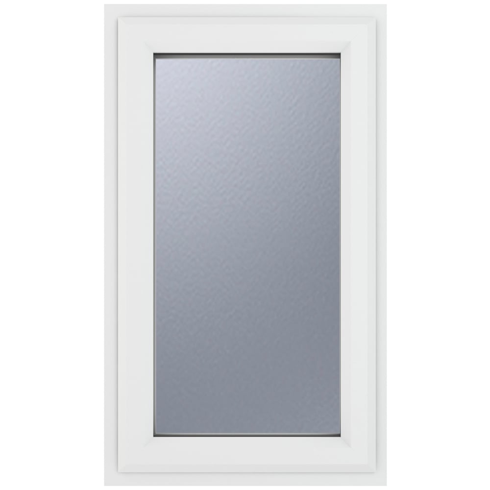 Crystal uPVC Double Glazed Window Left Hand Side Hung White Obscure Glass 610x820mm Image 1