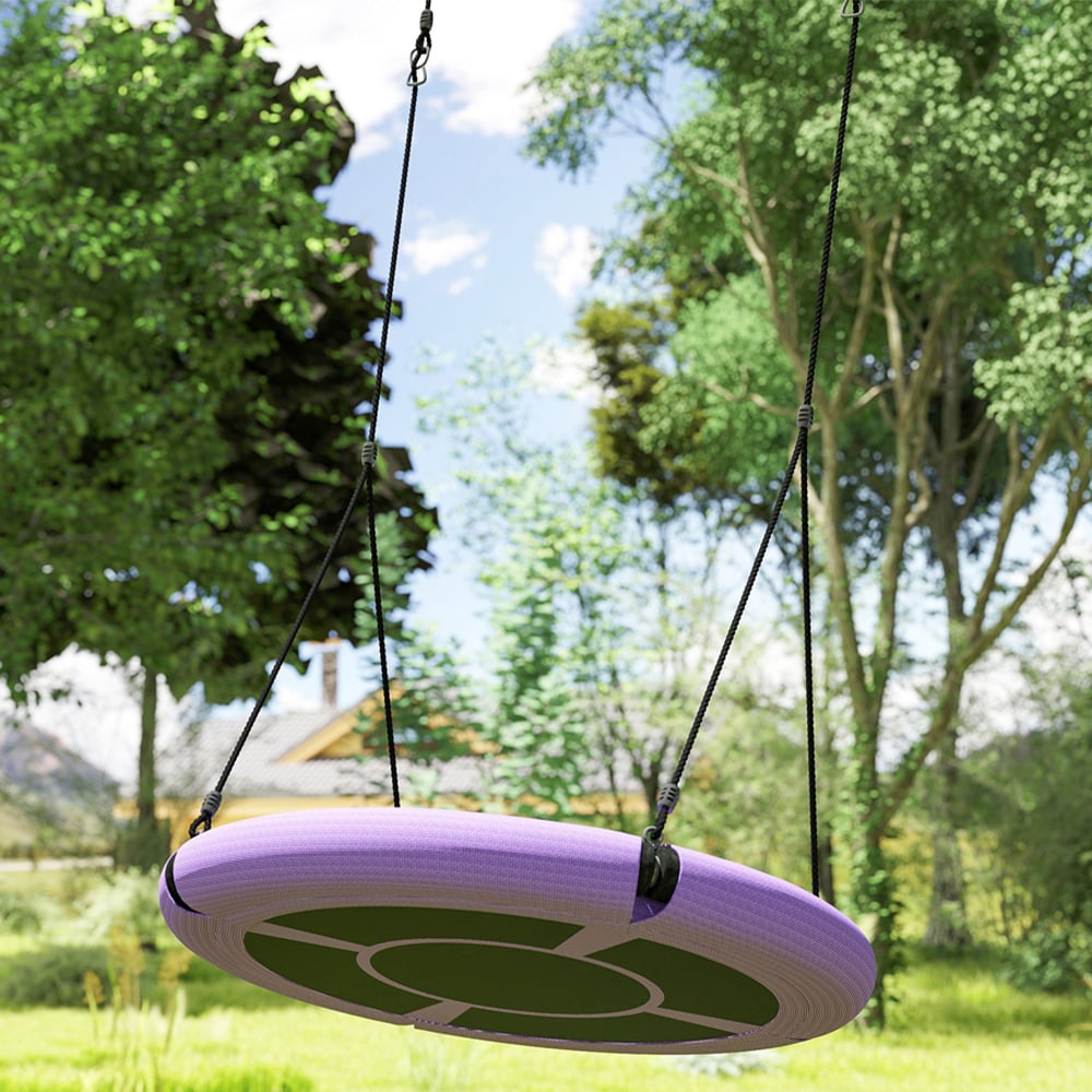 AIYAPLAY Kids Purple Nest Swing Set 100cm Image 2
