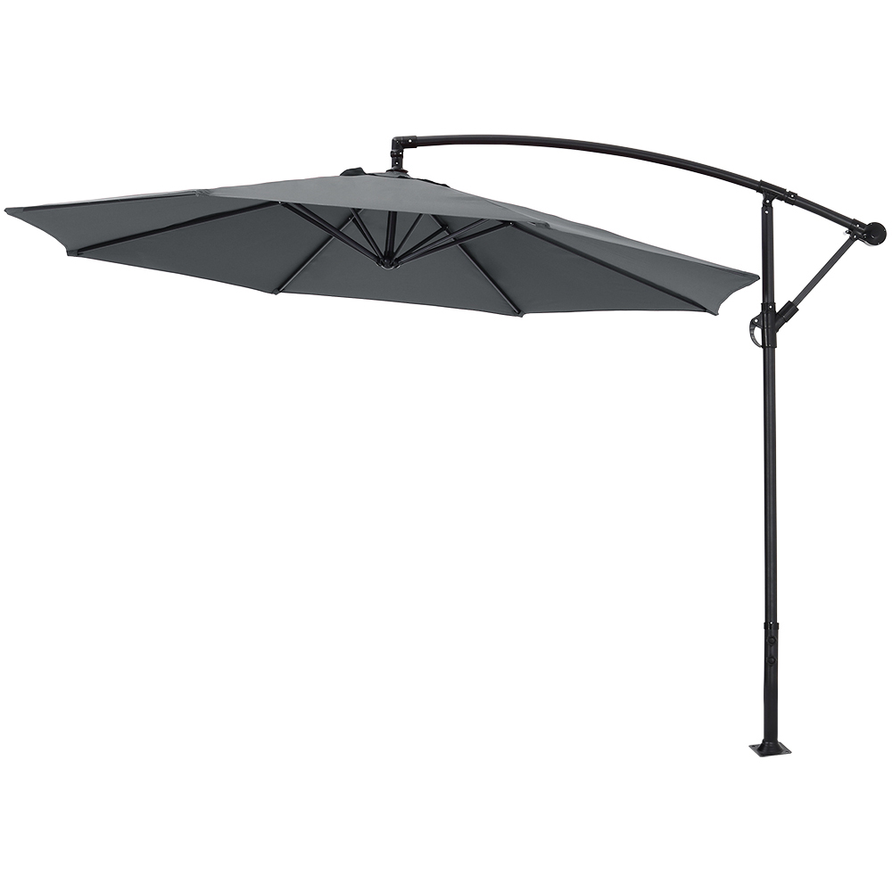 Living and Home Dark Grey Crank and Tilt Parasol with Cross and Fillable Base 3m Image 5