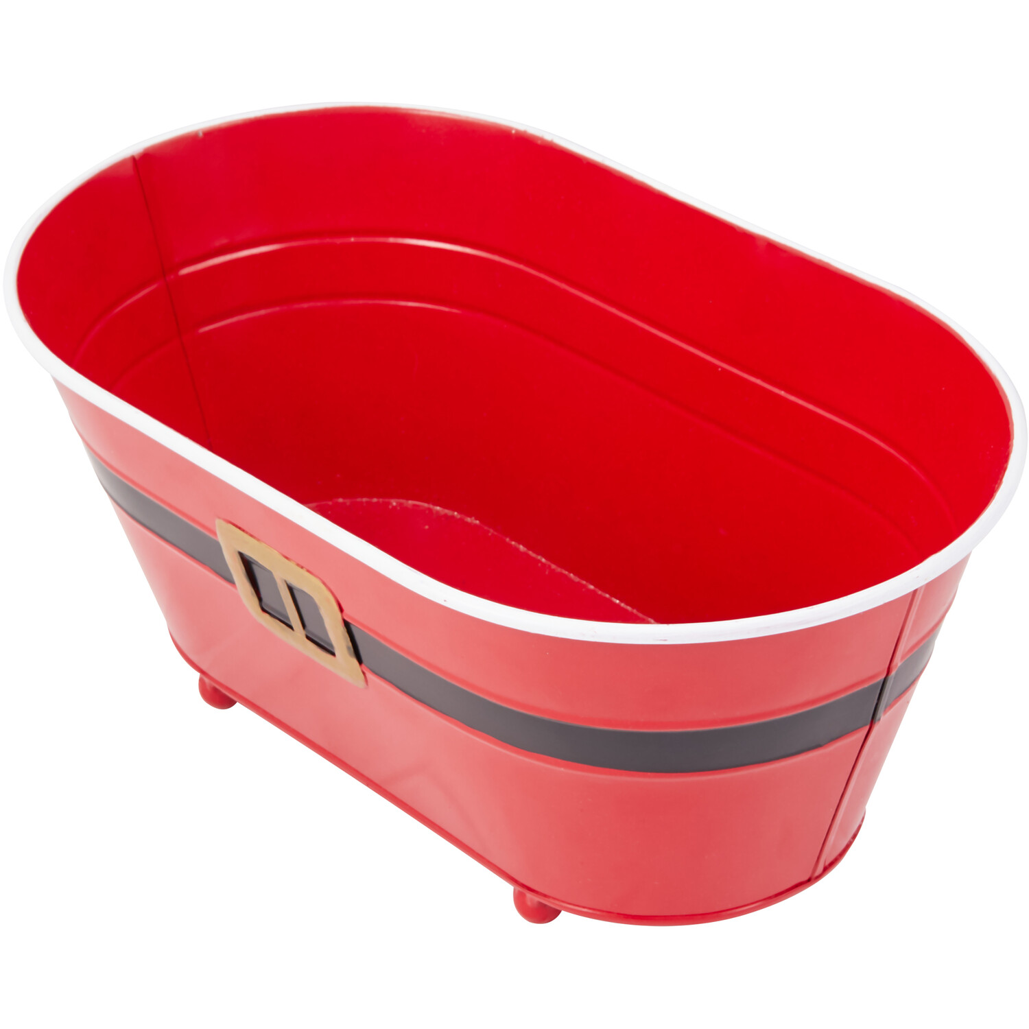 Novelty Santa Metal Planter - Red Image 3