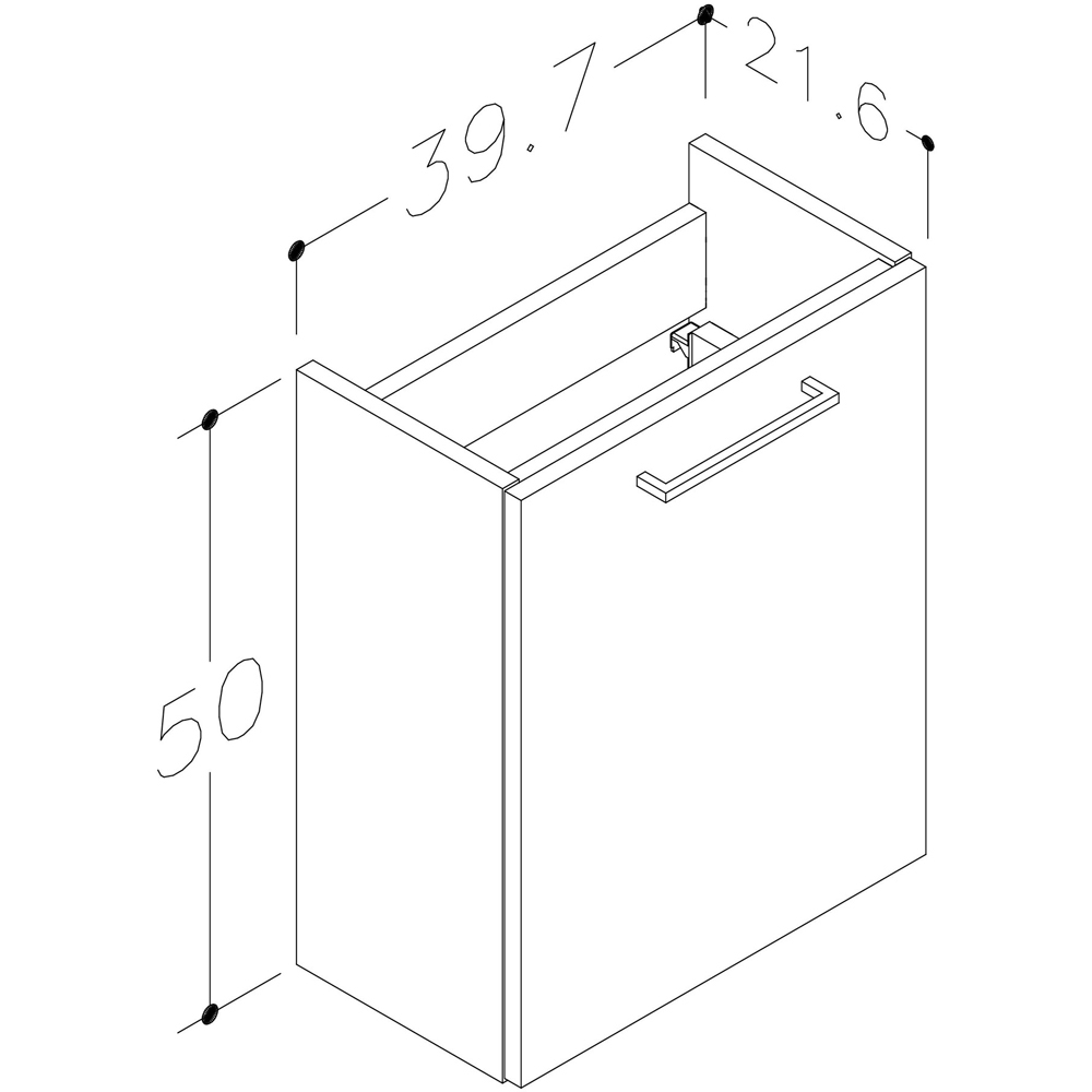 Bathstore Milford Single Door Anthracite Wall Hung Basin Unit 410mm Image 7