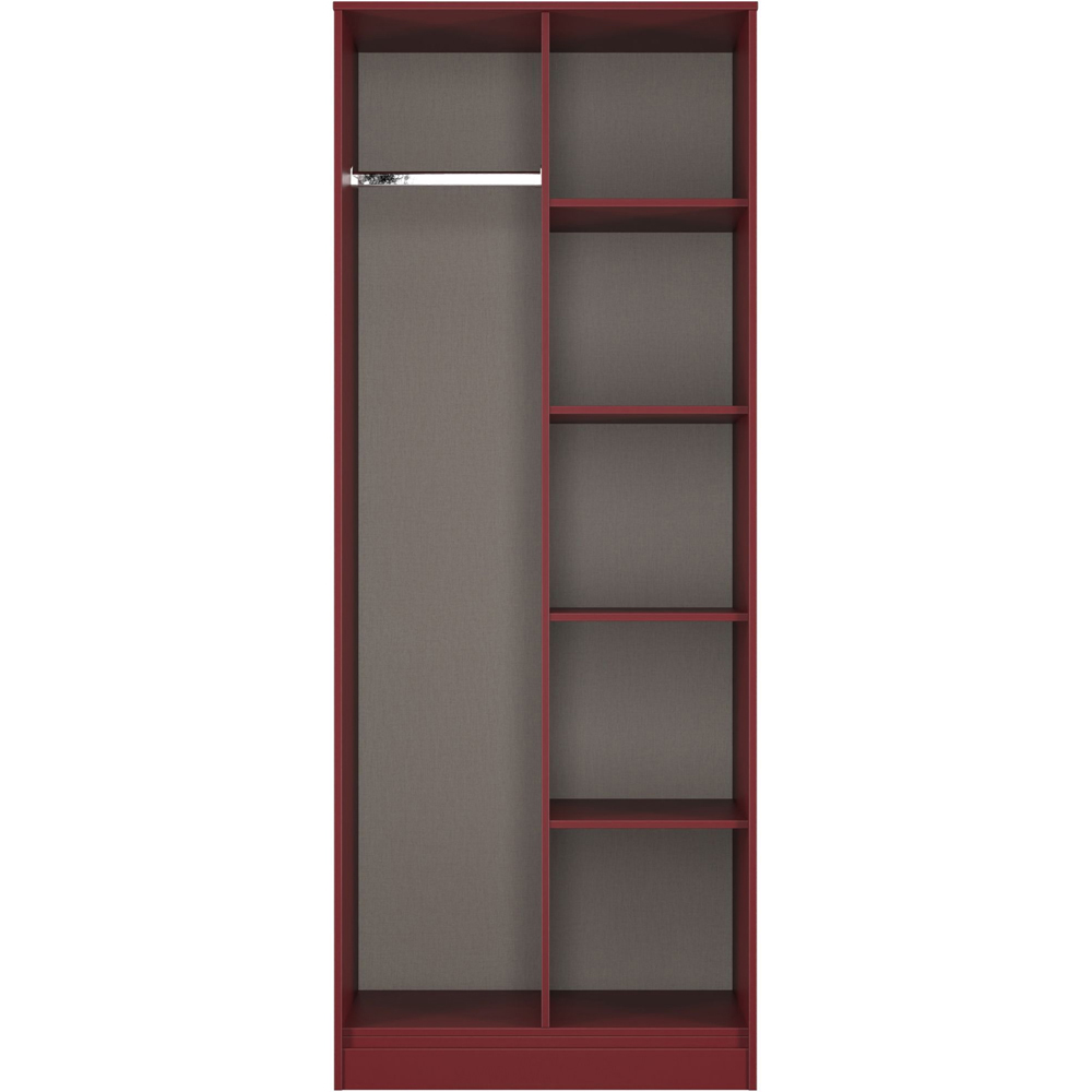 Crowndale Hong Kong 5 Shelf Matt Red and Black Tall Open Wardrobe Ready Assembled Image 3