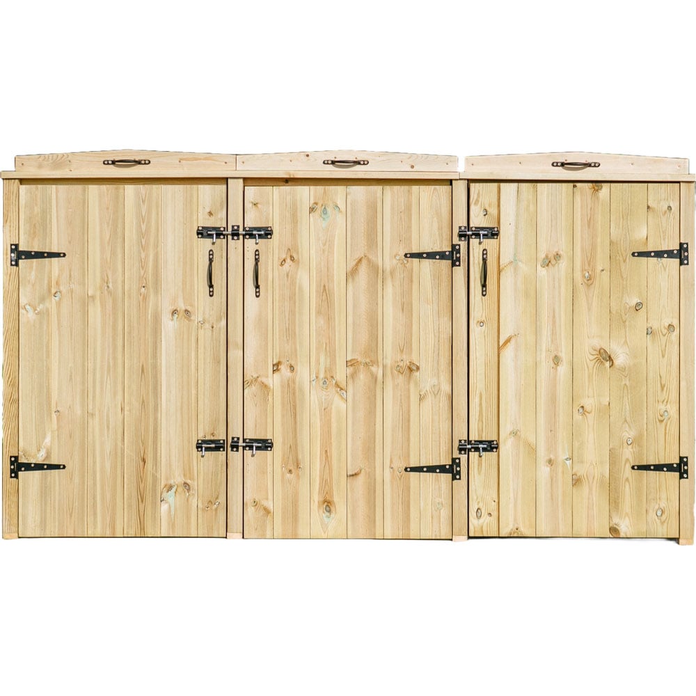 The Garden Village Chatburn 360L Triple Wheelie Bin Shed Image 3