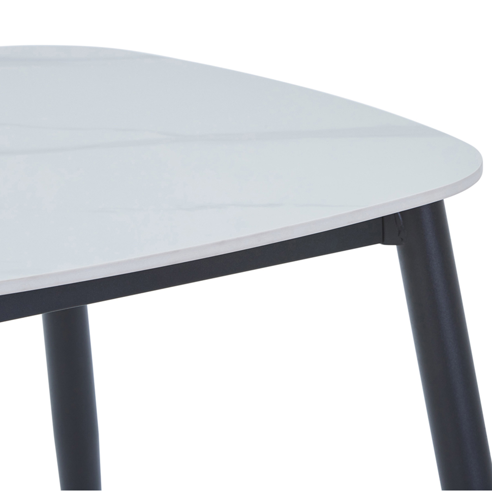 Core Products Aspen 2 Seater Square Dining Table Gloss White Sintered Stone and Black Image 4