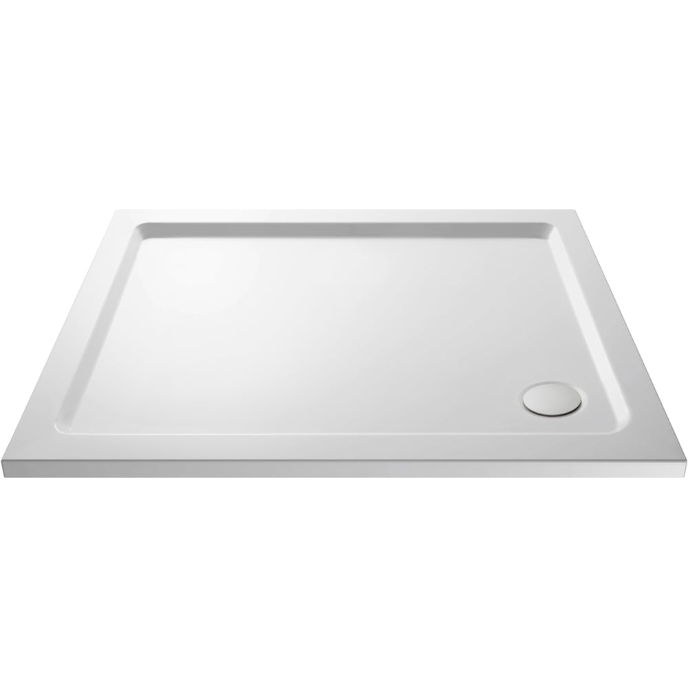 nuie White Rectangular Slimline Shower Tray 900 x 700mm Image 1