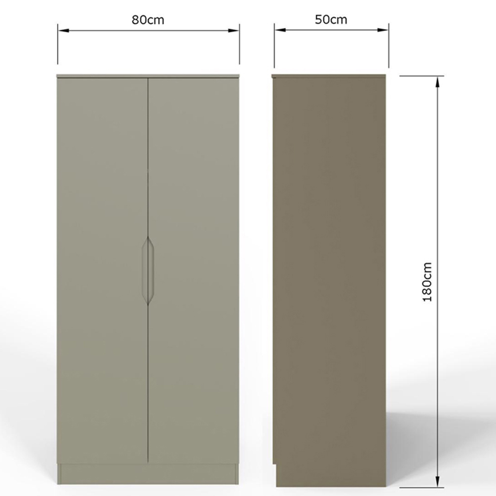 FWStyle Luno 2 Door Green Modern Wardrobe Image 7