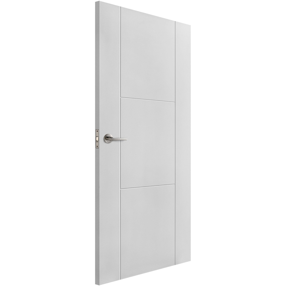 Trent White Primed 3 Panel FD30 Internal Fire Door 1981 x 762 x 44mm Image 3