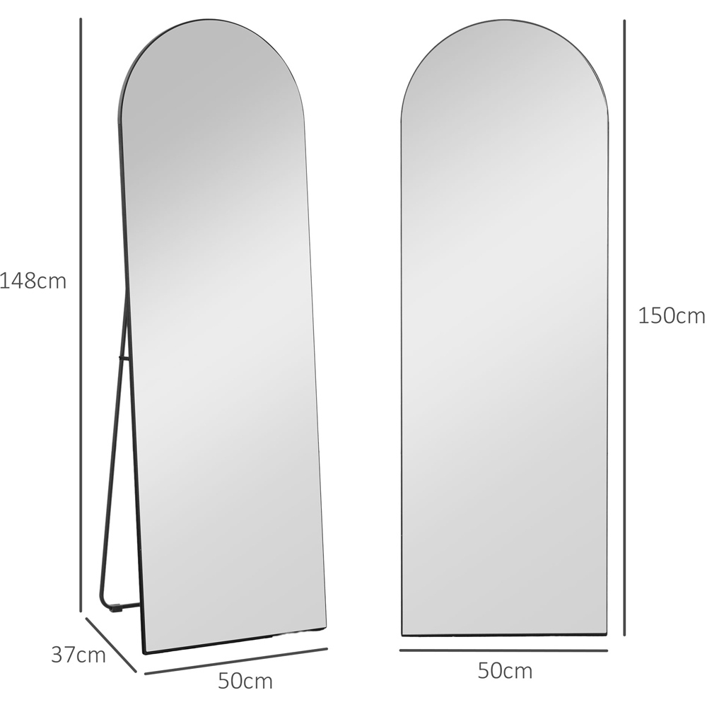 Portland Black Full Length Floor Mirror 50 x 150cm Image 9