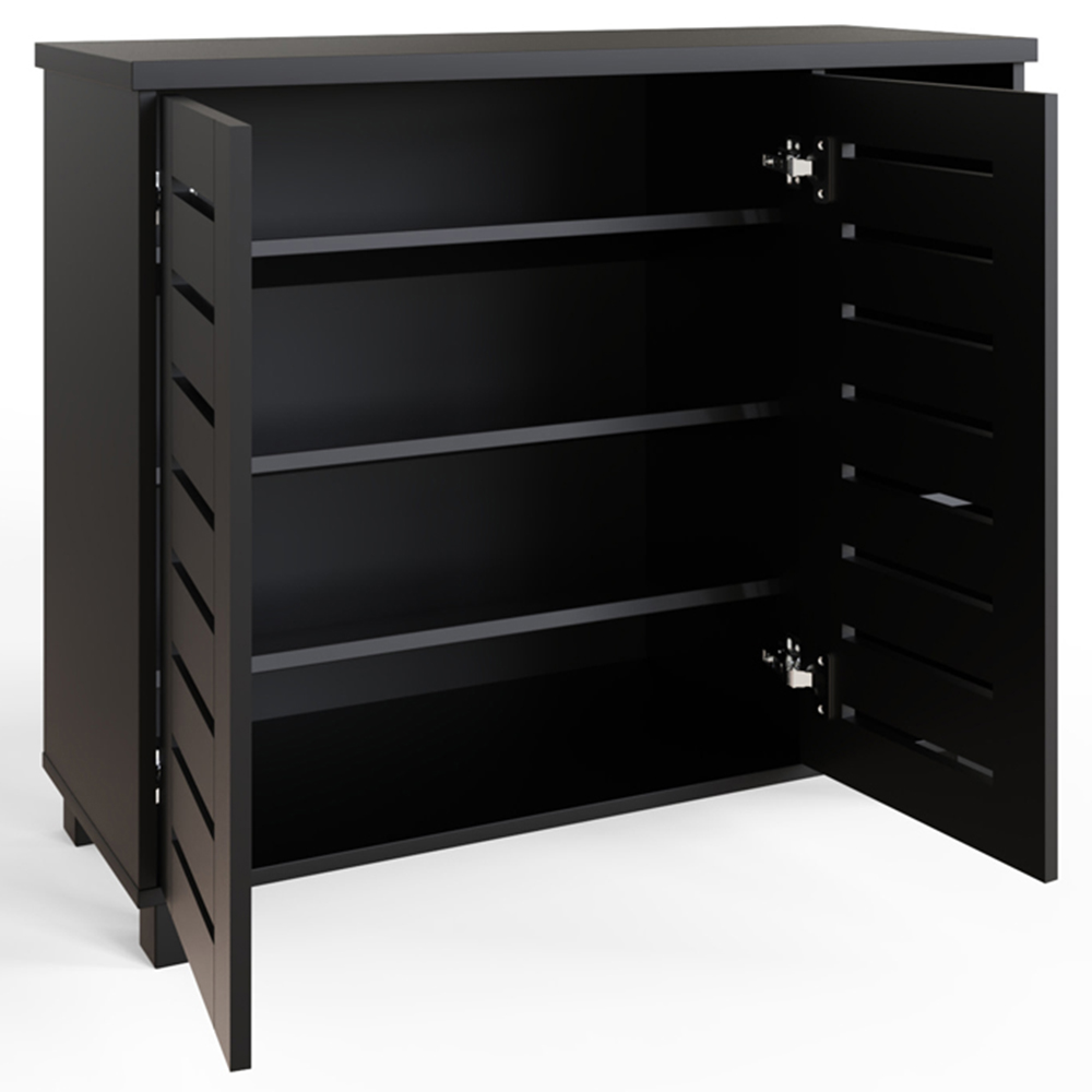 GFW Bodie 2 Door 3 Shelf Black Shoe Cabinet Image 3