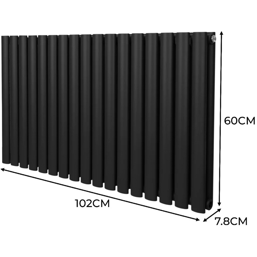 Monster Shop 4562BTU Black Oval Column Radiator 600 x 1020mm Image 6