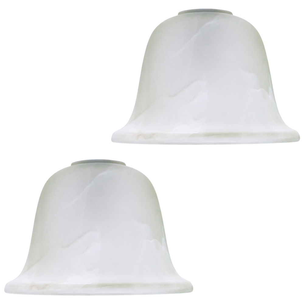 Happy Homewares White Alabaster Glass Shade 2 Pack Image 1