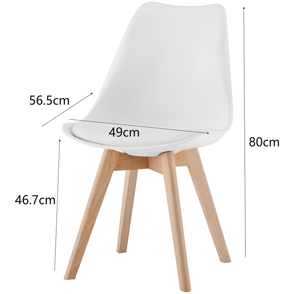 Comfy Living 4 Seater Rectangular Dining Set White Image 3