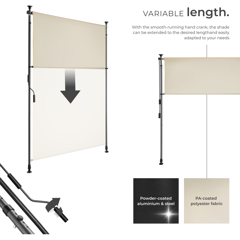 tectake Taija Beige Retractable Awning with Hand Crank 3.1 x 1.08m Image 4