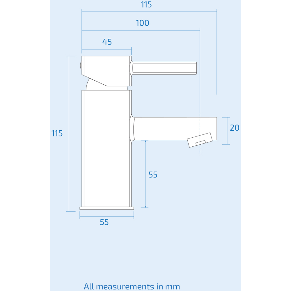 Nes Home Chrome Cloakroom Basin Mono Mixer Tap with Waste Image 3