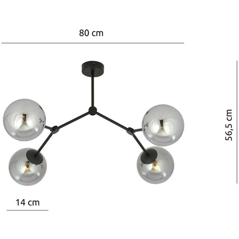 Emibig Space 4 Light Graphite Shade Black E14 Ceiling Light Image 7