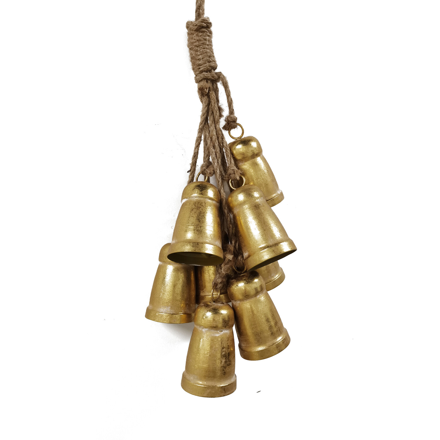 8 Metal Hanging Bells Gold Image 5