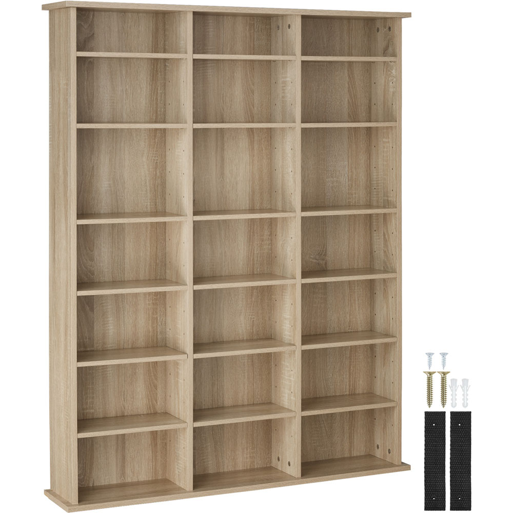 tectake Stevie 21 Shelf Oak Sonoma Storage Unit Image 2
