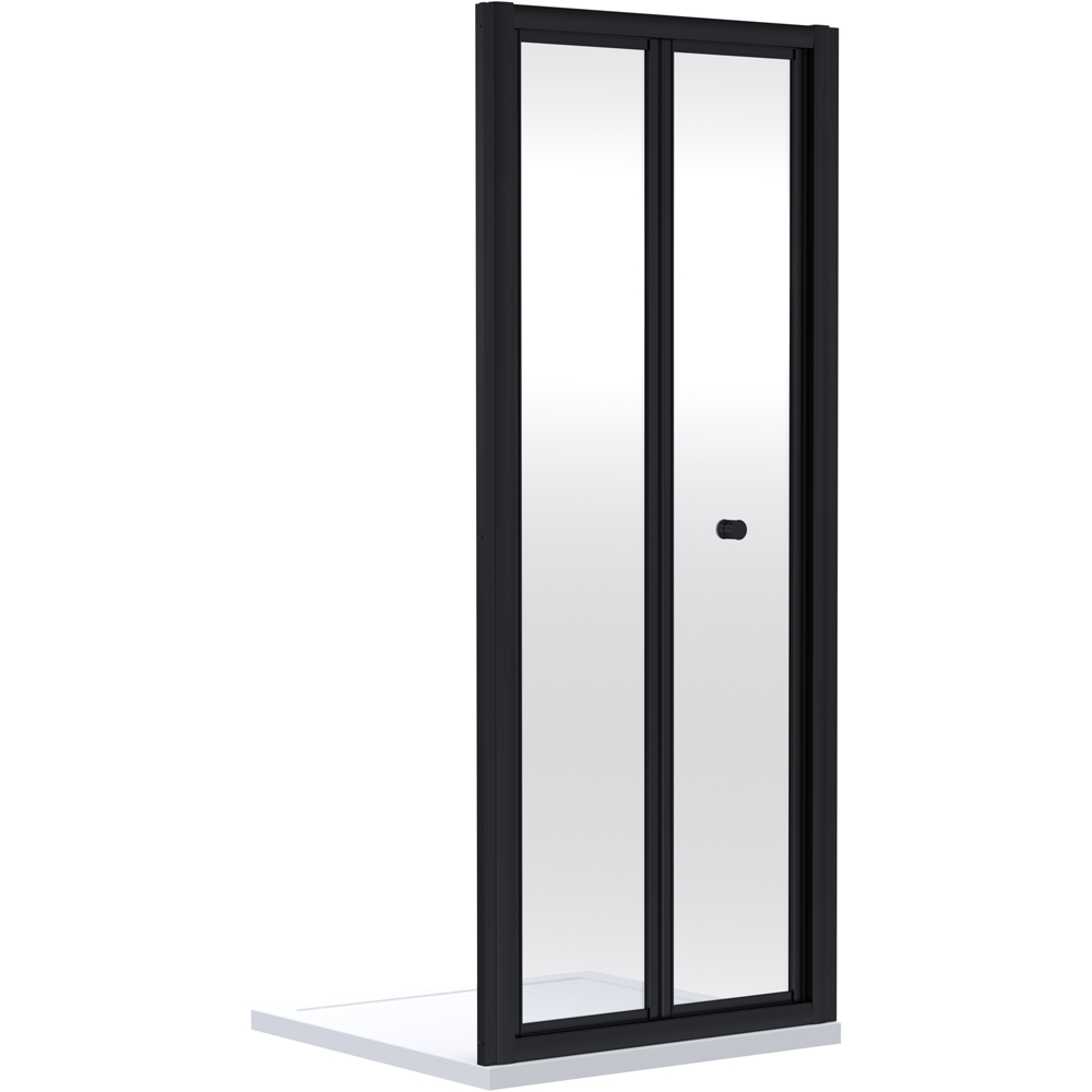Oem Matt Black Bi Fold Shower Door 76cm Image 1