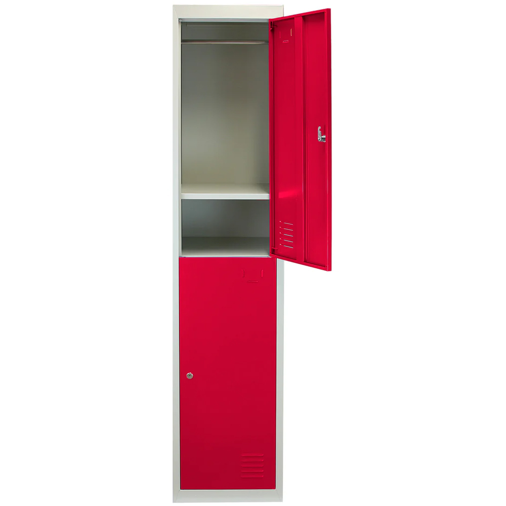 MonsterShop 2 Door Red Metal Storage Locker Image 3