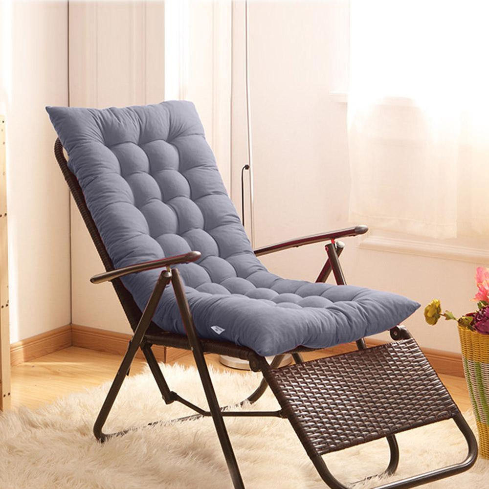 Living and Home Grey Thick Soft Chaise Lounge Garden Chair Cushion Image 6