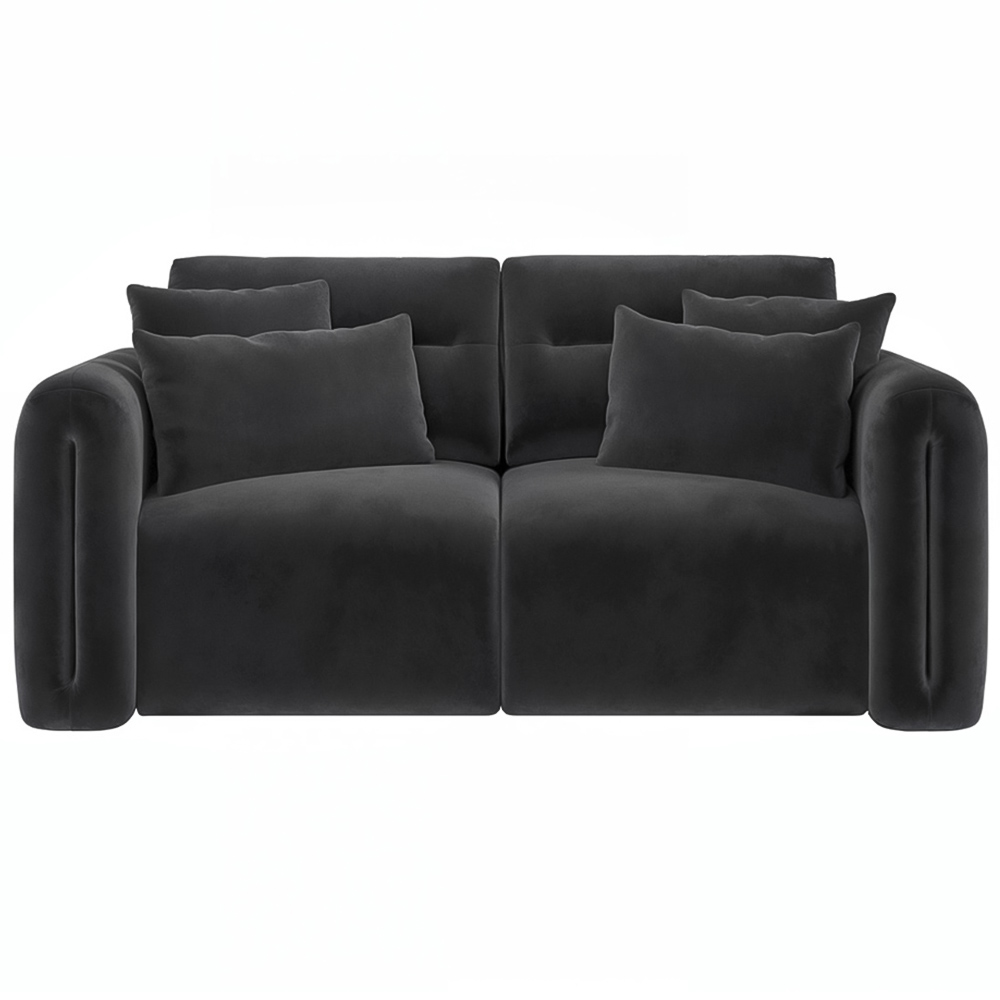 Solace+Co Mabel 2 Seater Grey Velvet Sofa Image 3