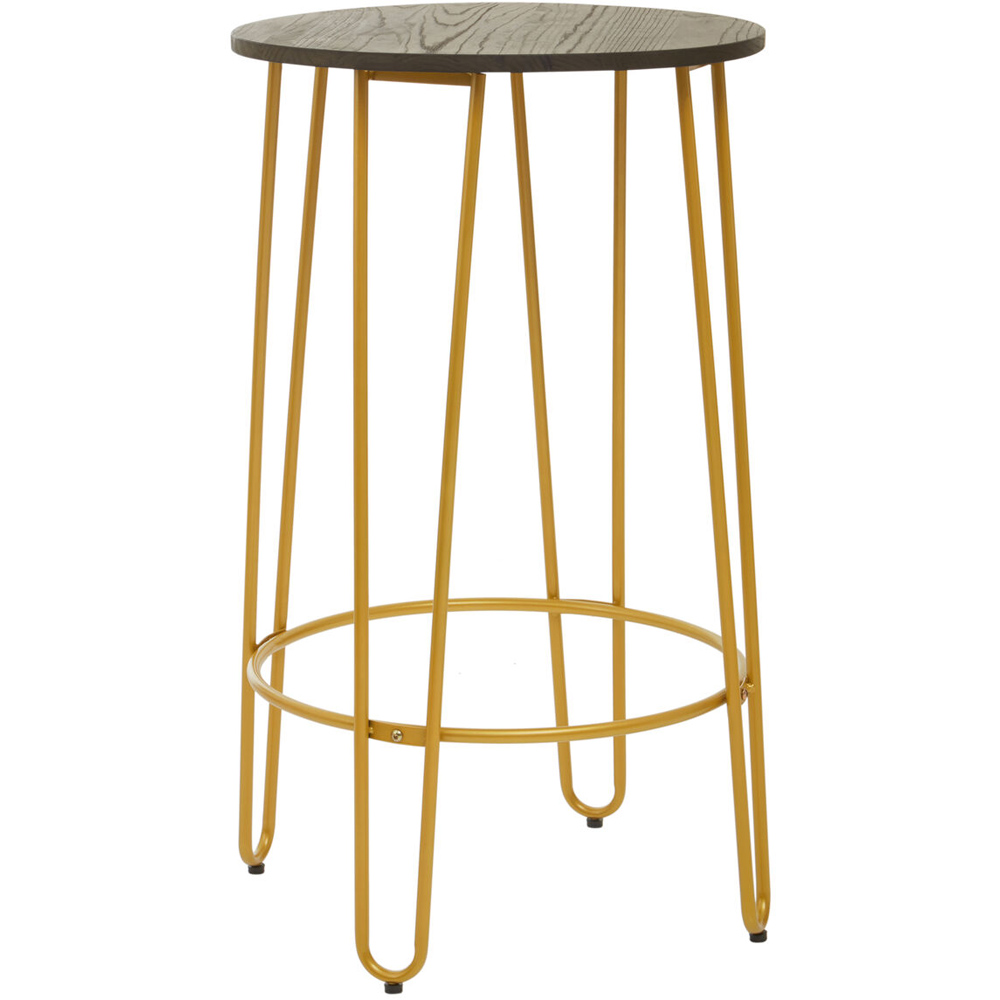 Premier Housewares District 2 Seater Gold Finish Bar Table and Stool Set Image 2