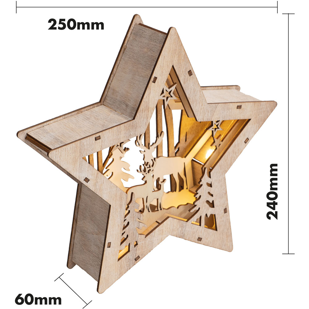 St Helens Wooden Light Up Star Festive Scene Image 5