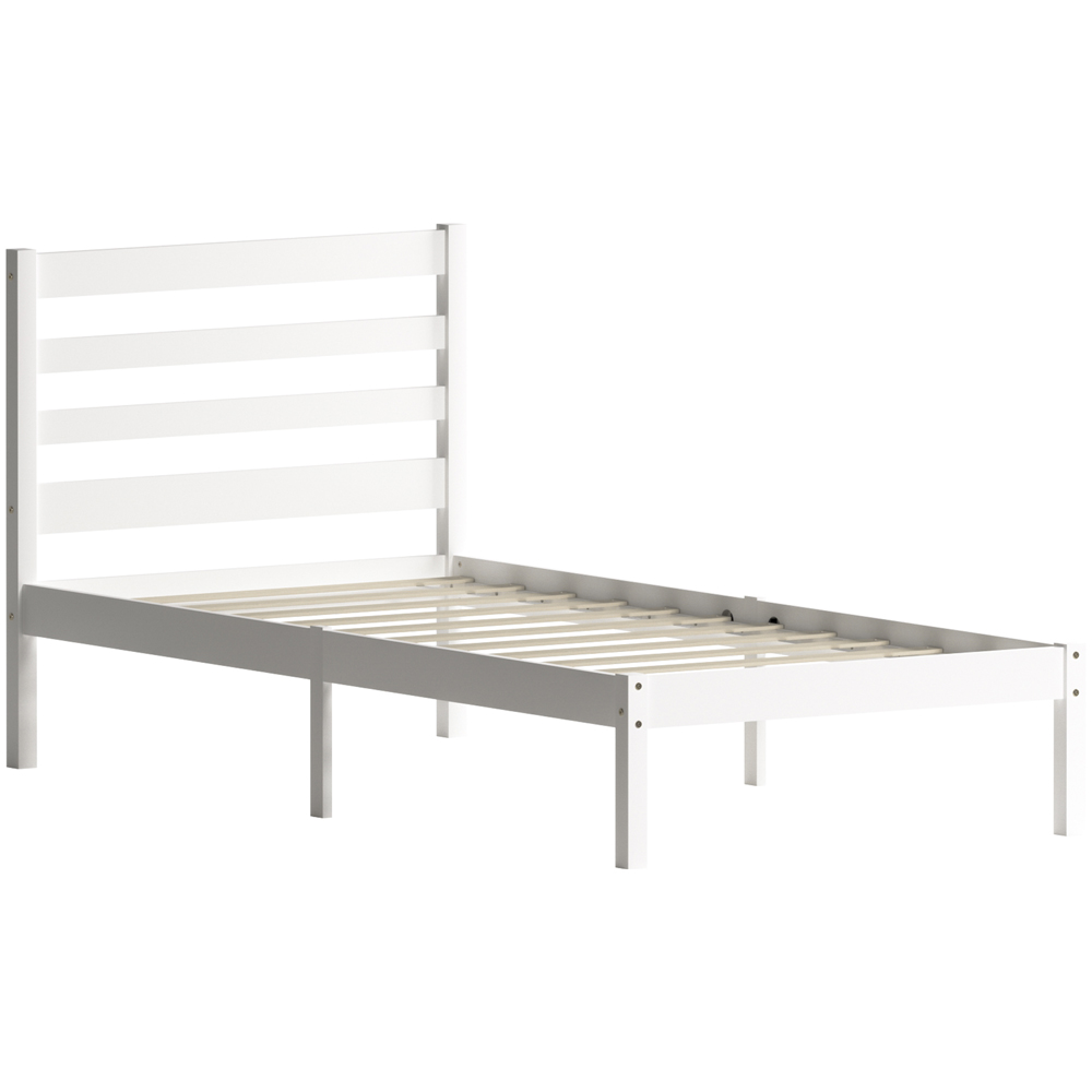Junior Vida Libra Single White Wooden Bed Frame Image 2