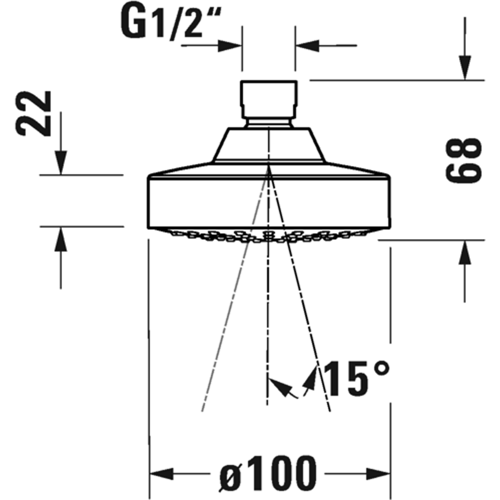 Duravit D100 Head Shower Image 2
