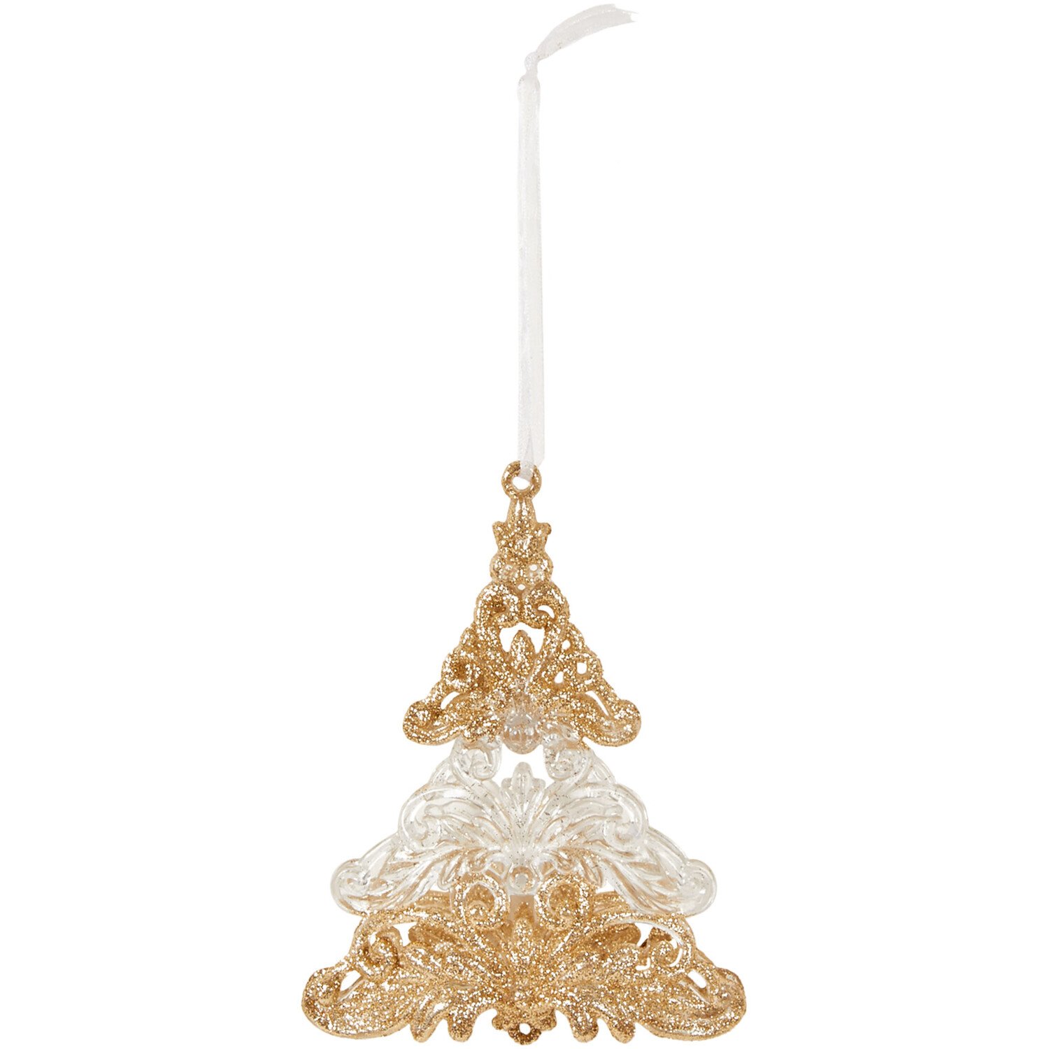 Set of 2 Hanging Decorative Trees - Gold Image 1