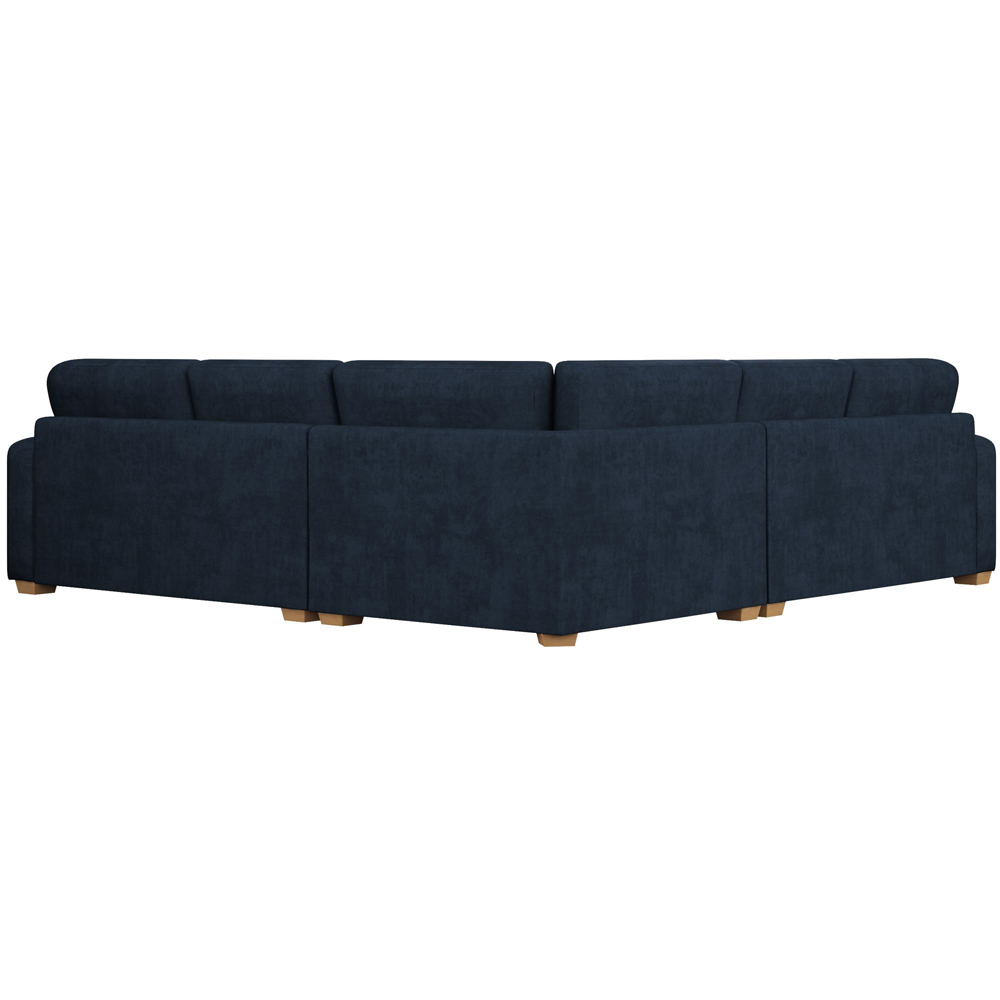 Theadford 4 Seater Royal Blue Plush Velvet Fixed Back Corner Sofa Image 4