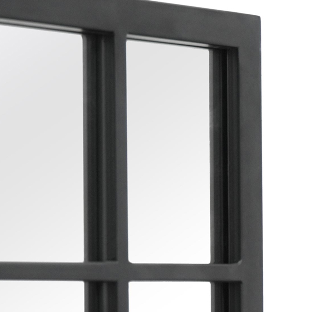 MirrorOutlet The Tabula Black Metal Window Outdoor Garden Wall Mirror 160 x 80cm Image 5