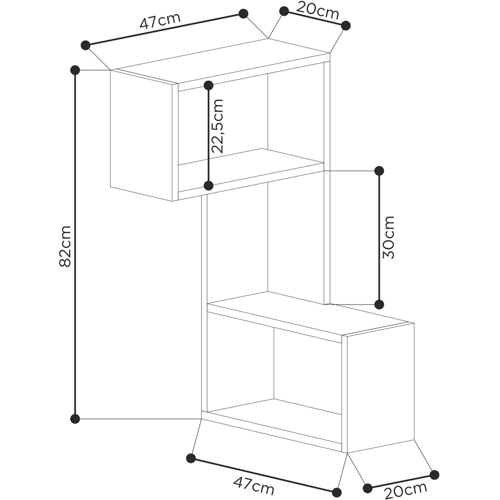 Decortie Part 82cm Dark Oak Effect Narrow Corner Shelf Image 6