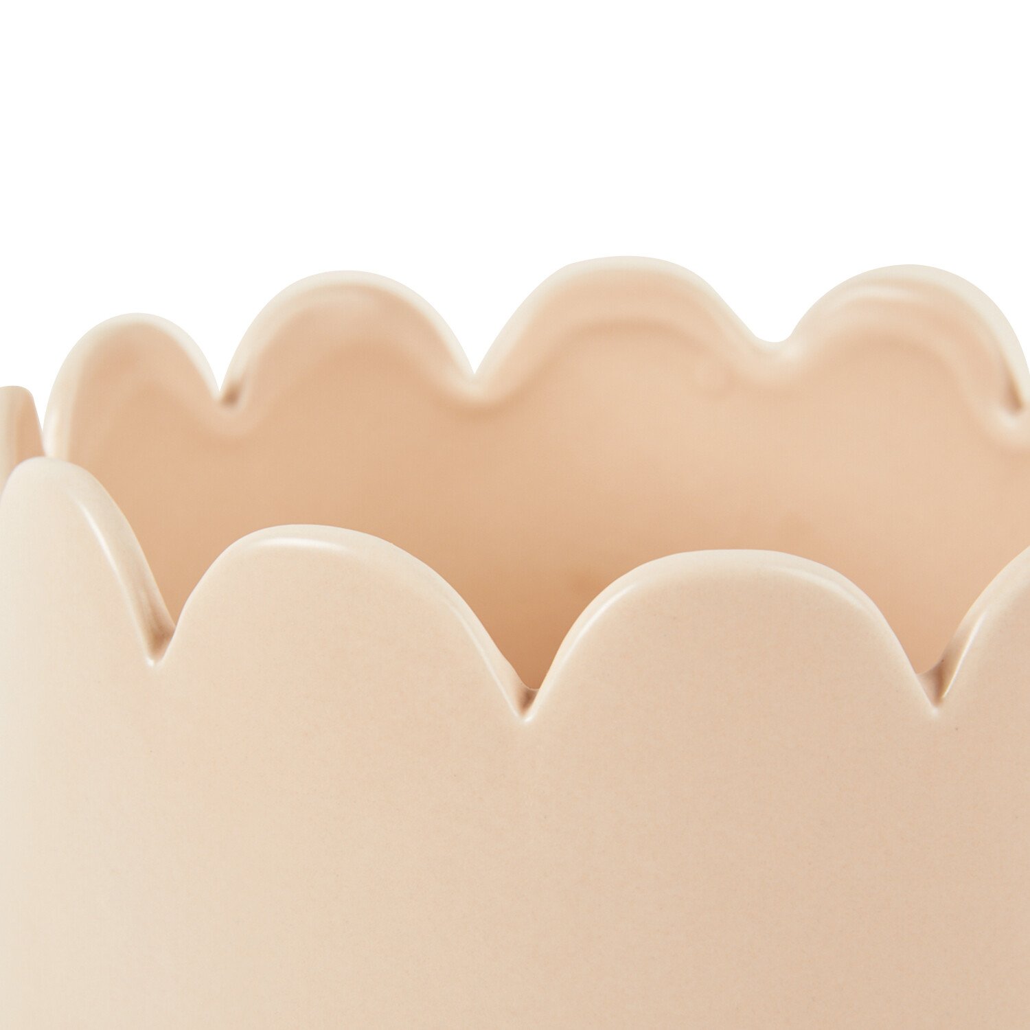 Scallop Edged Ceramic Planter - Nude or Sage Image 3