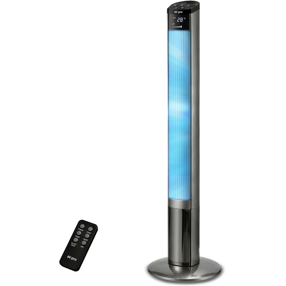 Air Pro Grey Oscillating Bladeless Tower Fan with Remote 48 inch Image 2