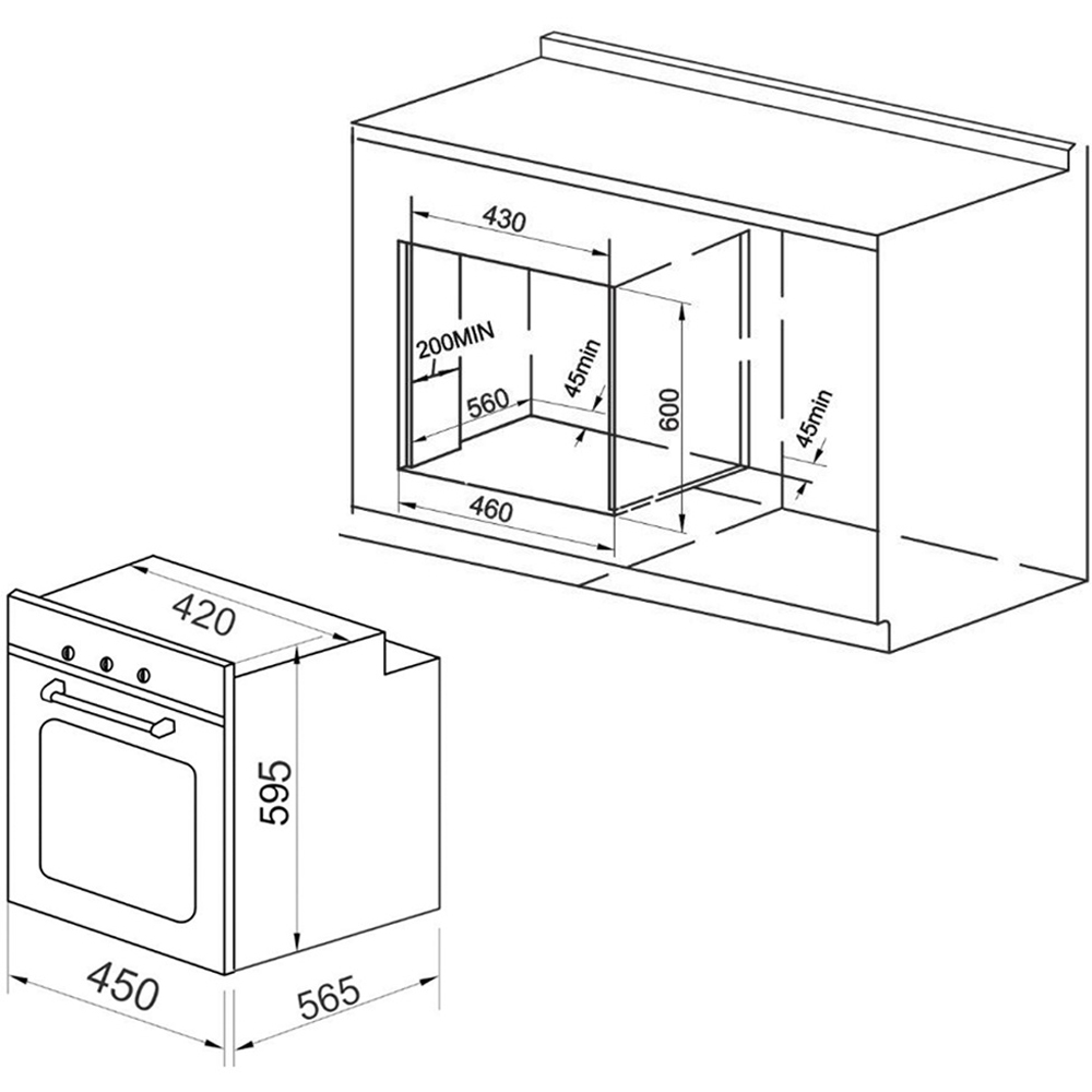 Kaiser Grand Chef EH 4747 Black Glass 50L Electric Oven Image 9