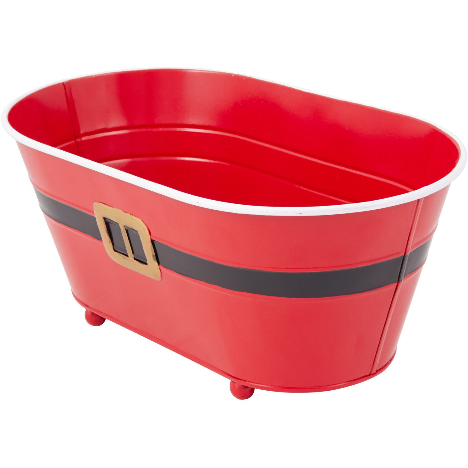 Novelty Santa Metal Planter - Red Image 2