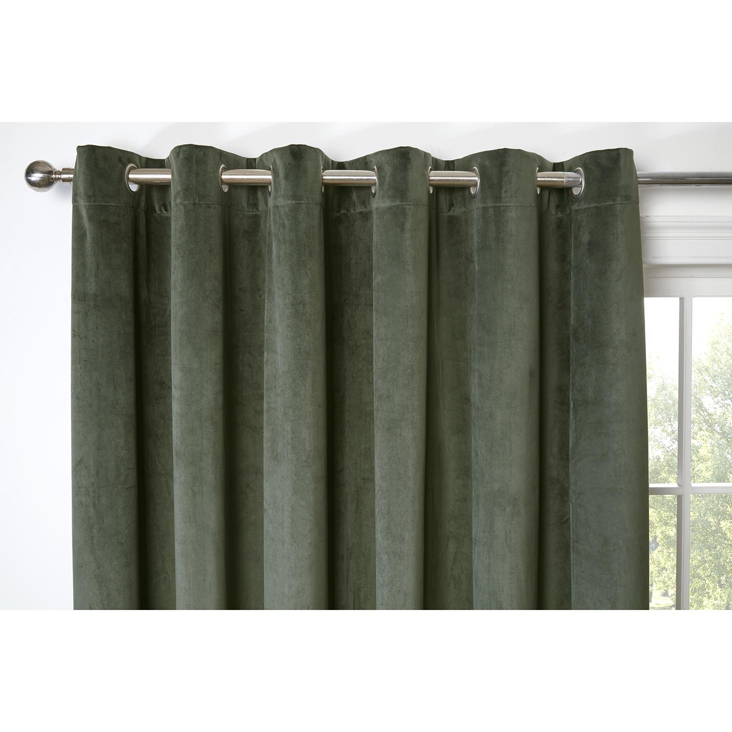 Divante Vermont Velvet Blackout Curtains - Olive / 168cm / 183cm Image 3