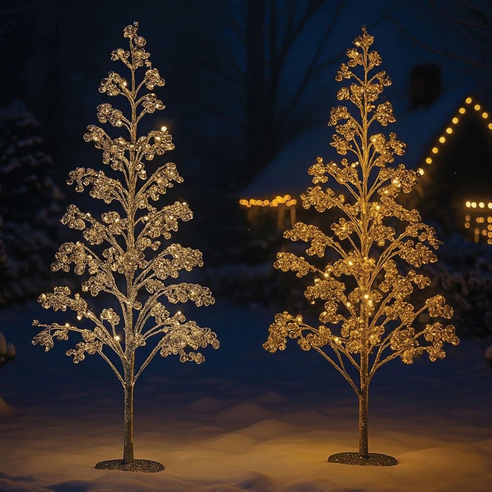 Xmas Haus 1000 Warm White Micro LED Pre-Lit Artificial Christmas Tree with Silver Baubles 6ft Image 4