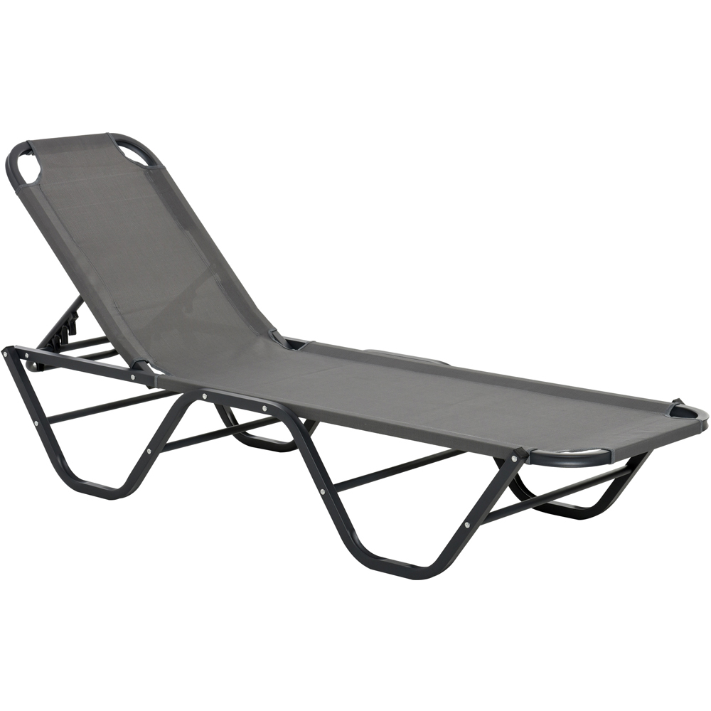 Outsunny Grey Relaxer Recliner Sun Lounger Image 2