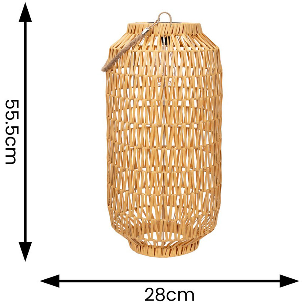 ValueLights Natural Rope Solar Powered Lantern Outdoor Garden Light Floor Lamp Image 4