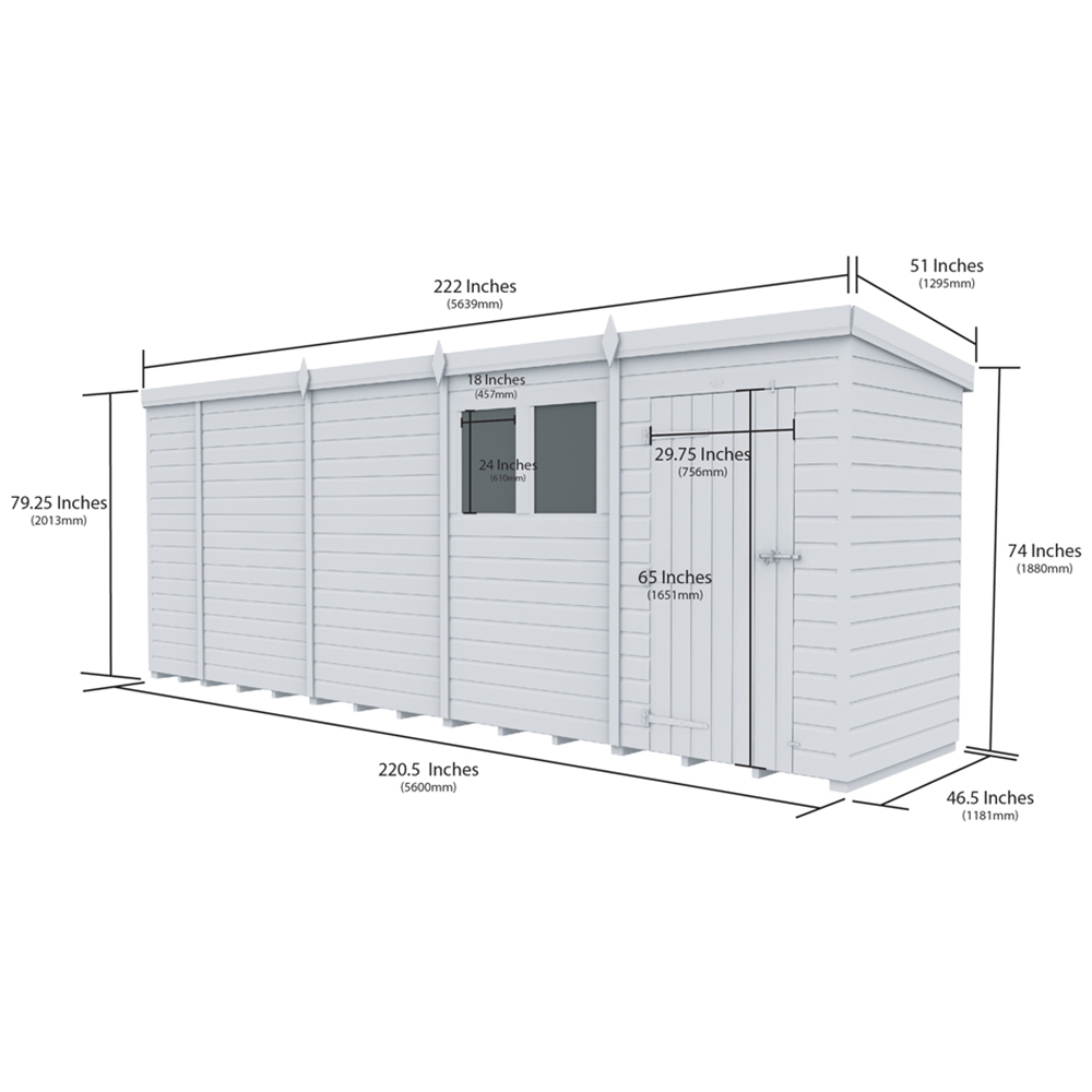 DIY Sheds 19 x 4ft Tongue and Groove Timber Pent Security Shed Image 8
