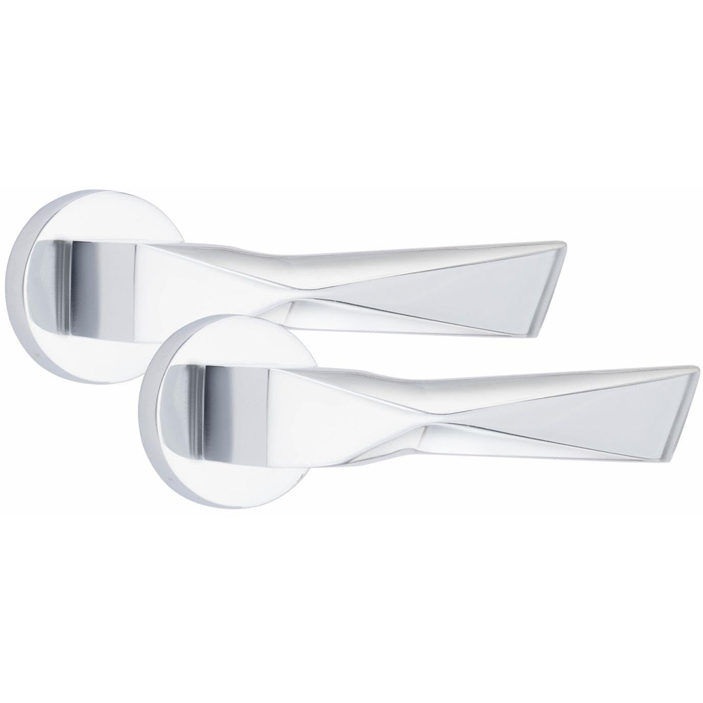 Golden Grace Modern Aura Polished Chrome Euro Lock Door Handles Set Image 2