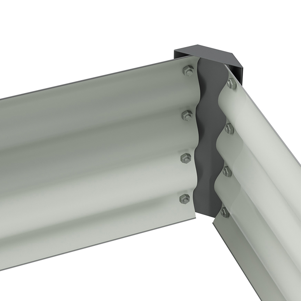 Living and Home Grey Large Rectangular Galvanised Steel Raised Garden Bed 180 x 90cm Image 3