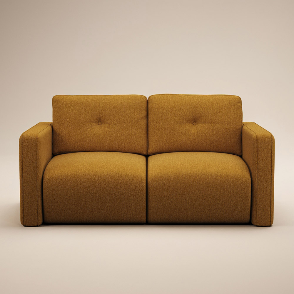 SOLACE+CO Wilfie 2 Seater Mustard Chenille Sofa Image 3