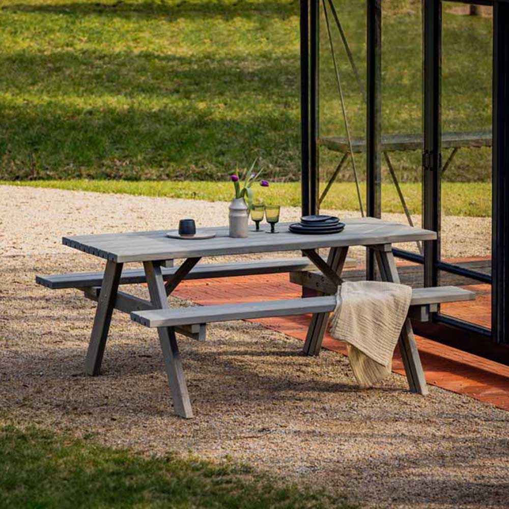 AMATA Ungurs 6 Seater Classic Picnic Table Grey Image 9