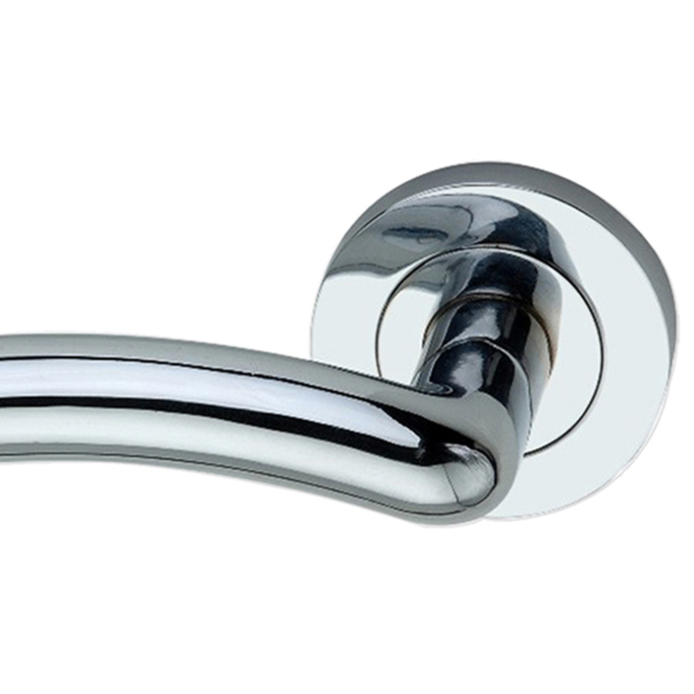 Jigetch Quadra Polished Chrome Door Handle Pack – Universal/Reversible With Fixings