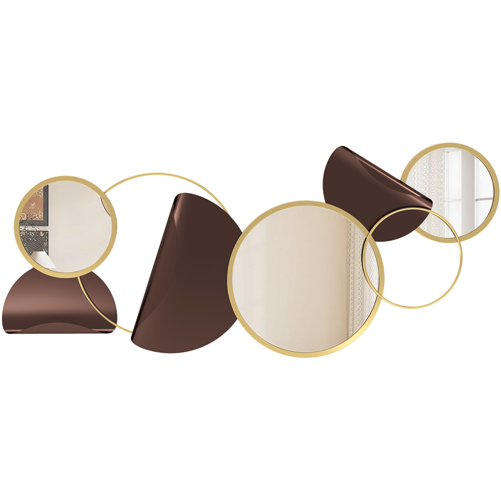 Portland Gold Tone Metal Decorative Wall Mirror 41.5 x 101cm Image 1