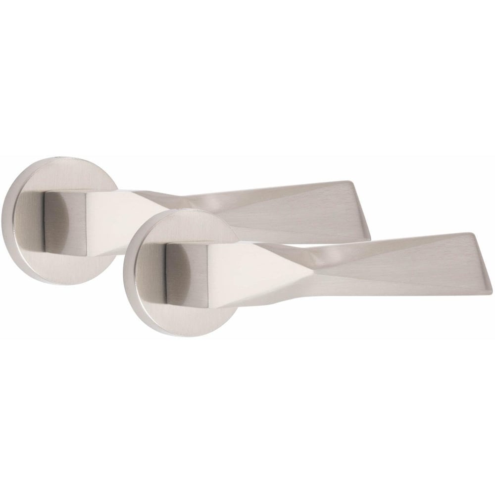 Golden Grace Modern Aura Satin Nickel Euro Lock Handles Set Image 2