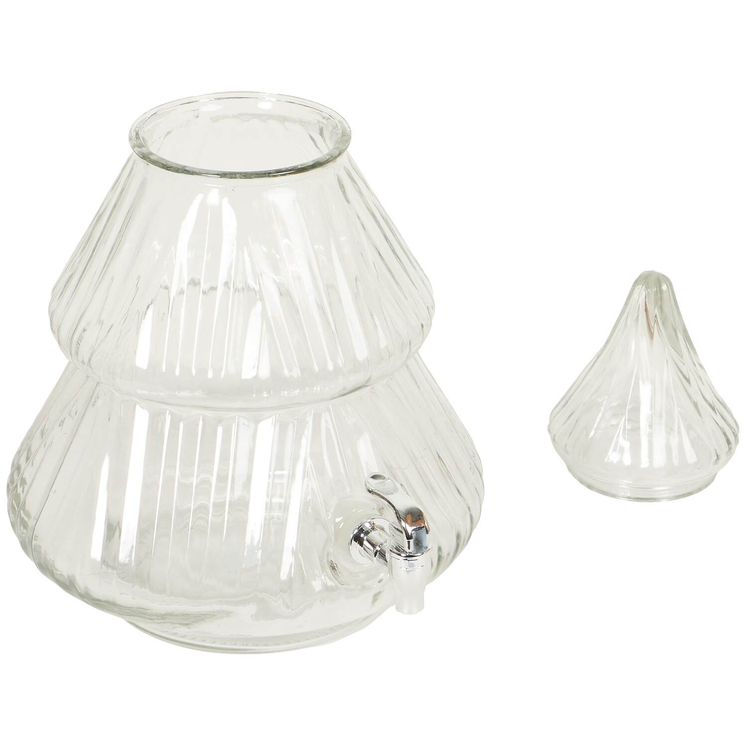 Glass Xmas Tree Drinks Dispenser 10L - Clear Image 3